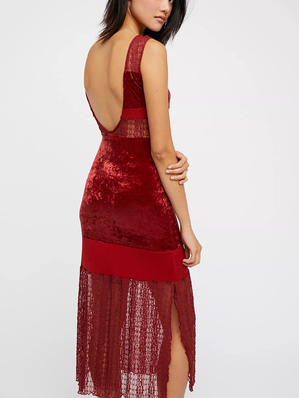Free People Red Velvet Dress - Picture 2 of 5